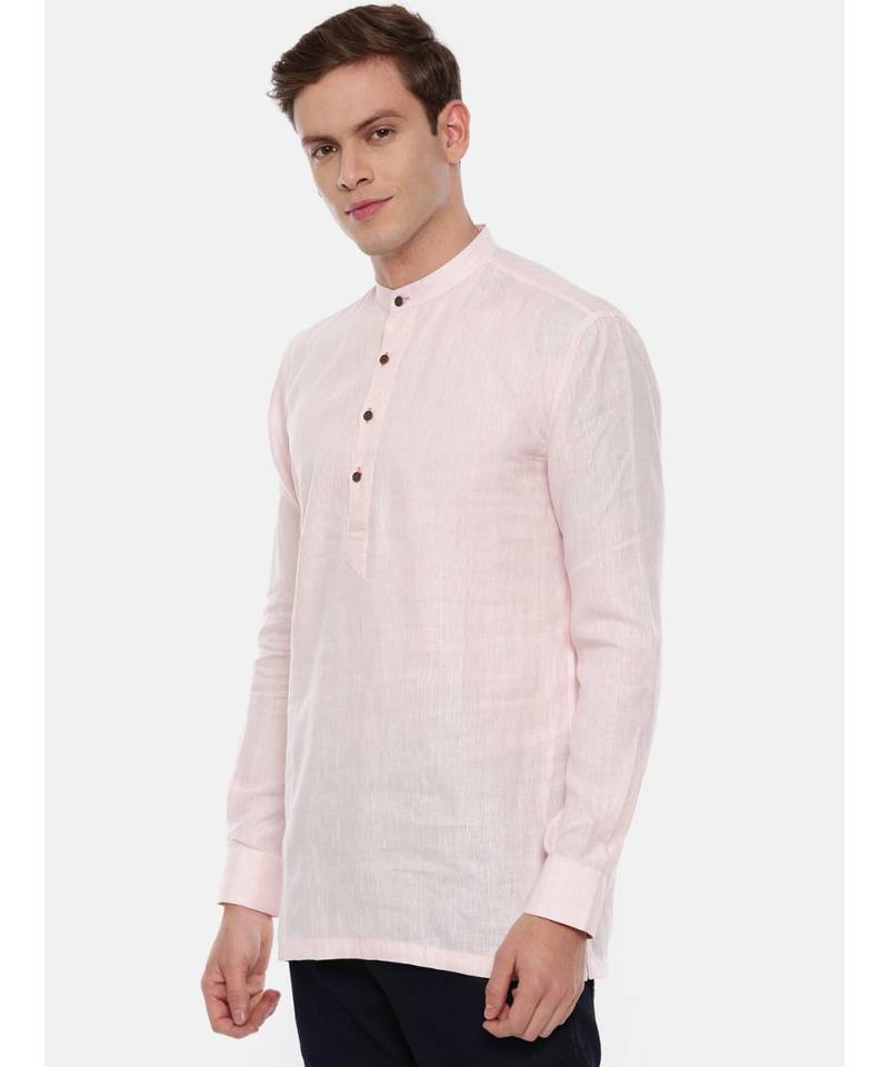 Baby Pink Linen Short Kurta