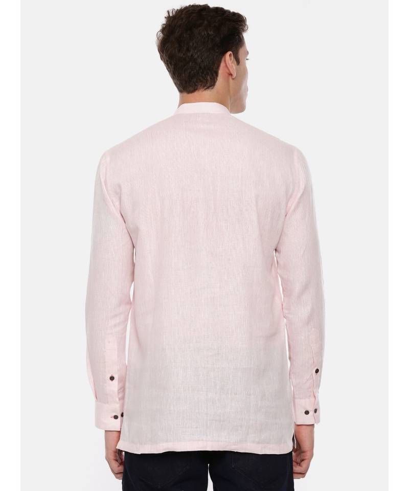 Baby Pink Linen Short Kurta