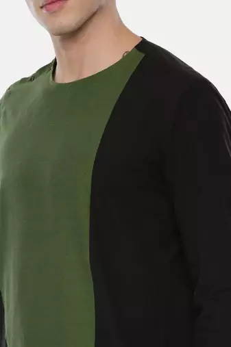 Green Black Cotton Short Kurta