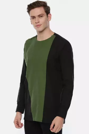 Green Black Cotton Short Kurta