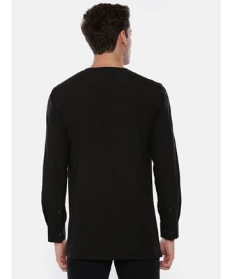 Green Black Cotton Short Kurta 4