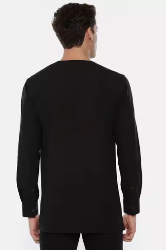 Green Black Cotton Short Kurta