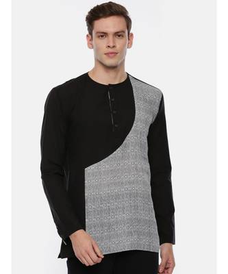 Grey Back Linen Short Kurta 1