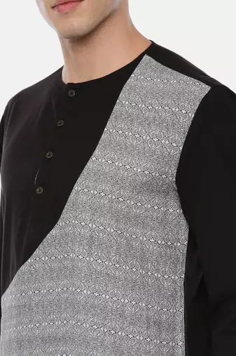 Grey Back Linen Short Kurta