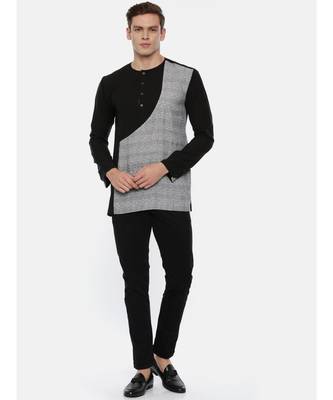 Grey Back Linen Short Kurta 5
