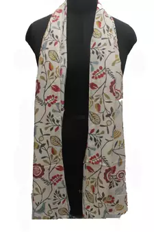 DesiButik Beautiful Cream Muslin Fabric Digitally Printed Scarf