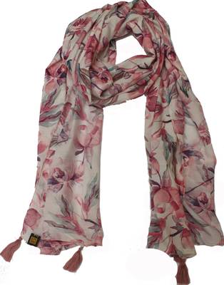 DesiButik Enchanting Multicolor Muslin Fabric Digitally Printed Scarf 1