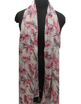 DesiButik Enchanting Multicolor Muslin Fabric Digitally Printed Scarf 4