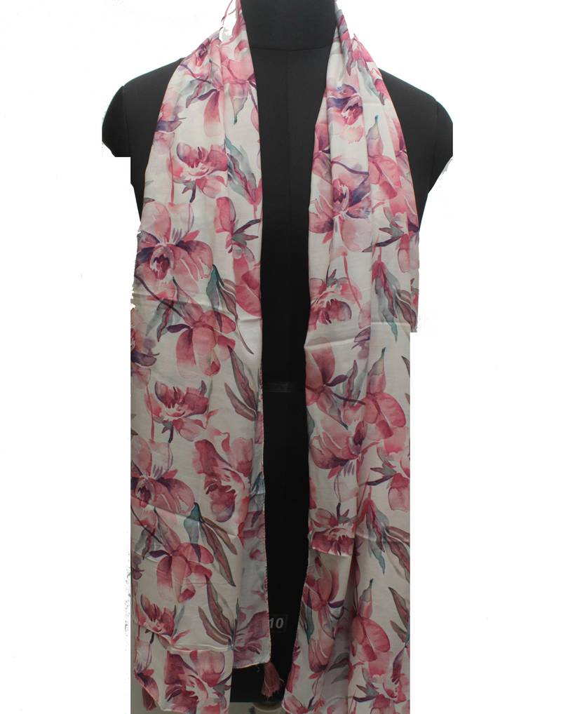 DesiButik Enchanting Multicolor Muslin Fabric Digitally Printed Scarf