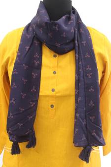 DesiButik Charming Blue  Muslin Fabric Digitally Printed Scarf