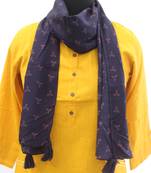 DesiButik Charming Blue  Muslin Fabric Digitally Printed Scarf