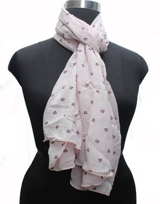 DesiButik Pretty Peach  Muslin Fabric Digitally Printed Scarf 1