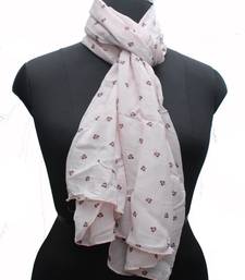 DesiButik Pretty Peach  Muslin Fabric Digitally Printed Scarf