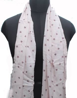 DesiButik Pretty Peach  Muslin Fabric Digitally Printed Scarf 2