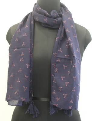 DesiButik Stunning Blue  Modal Satin Fabric Digitally Printed Scarf 2
