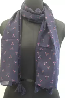 DesiButik Stunning Blue  Modal Satin Fabric Digitally Printed Scarf
