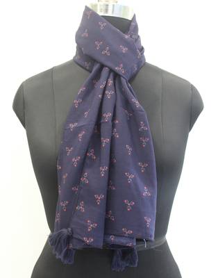DesiButik Stunning Blue  Modal Satin Fabric Digitally Printed Scarf 3