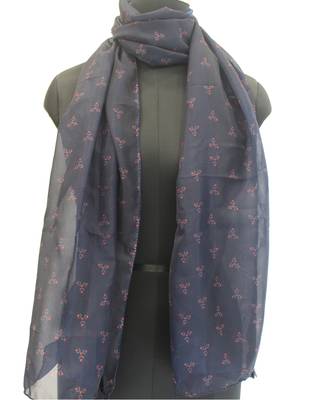 DesiButik Stunning Blue  Modal Satin Fabric Digitally Printed Scarf 4