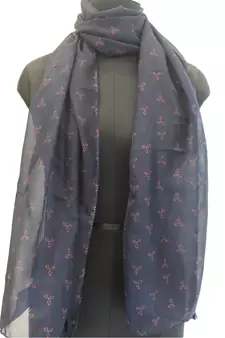 DesiButik Stunning Blue  Modal Satin Fabric Digitally Printed Scarf