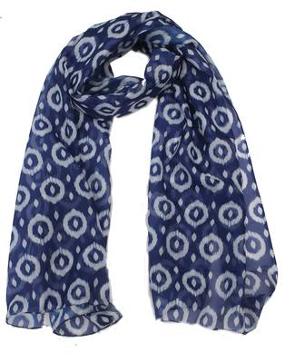 DesiButik Lavishing Blue  Modal Satin Fabric Digitally Printed Scarf 1