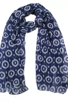 DesiButik Lavishing Blue  Modal Satin Fabric Digitally Printed Scarf