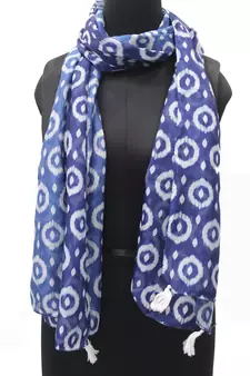 DesiButik Lavishing Blue  Modal Satin Fabric Digitally Printed Scarf