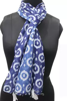 DesiButik Lavishing Blue  Modal Satin Fabric Digitally Printed Scarf