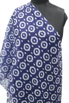 DesiButik Lavishing Blue  Modal Satin Fabric Digitally Printed Scarf