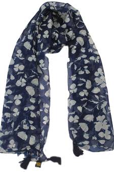 DesiButik Beautiful Blue  Modal Satin Fabric Digitally Printed Scarf