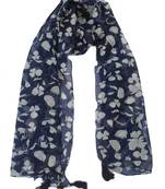 DesiButik Beautiful Blue  Modal Satin Fabric Digitally Printed Scarf