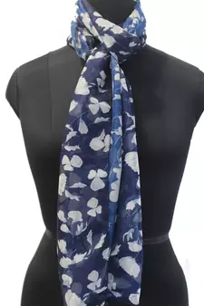 DesiButik Beautiful Blue  Modal Satin Fabric Digitally Printed Scarf