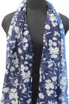 DesiButik Beautiful Blue  Modal Satin Fabric Digitally Printed Scarf
