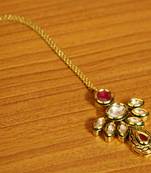 Red ruby  maang-tikka