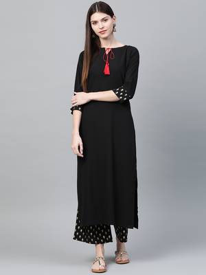 Dark pink printed crepe ethnic-kurtis 1