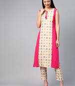 Pink printed crepe ethnic-kurtis