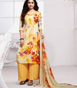 Yellow digital print crepe salwar