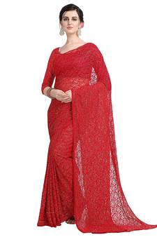 Women Bollywood Net Saree With Blouse Piece