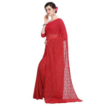Women Bollywood Net Saree With Blouse Piece 2