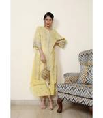  Sunshine Yellow Double Layer Tunic With Farshi