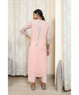 Light Pink Double Layer Tunic With Farshi 2