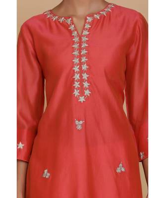 Anju Harleen Burnt Orange Tunic With Ivory Pants 4