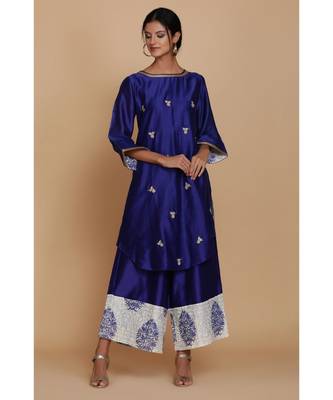 Anju Harleen Blue Tunic With Farshi 1