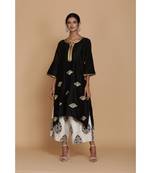 Anju Harleen Black Drop Style Tunic With Ivory Farshi