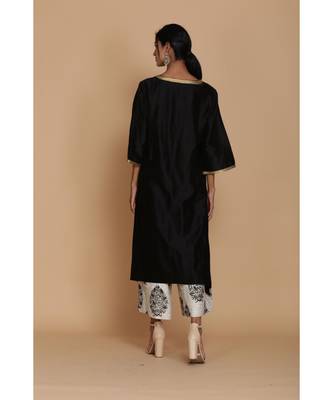 Anju Harleen Black Drop Style Tunic With Ivory Farshi 4
