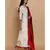 ANJU HARLEEN IVORY TUNIC WITH FARSHI WITH RED DUPATTA