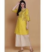 ANJU HARLEEN LIME GREEN TUNIC WITH FARSHI AND DUPATTA