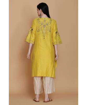 Lime Green Tunic With Farshi And Dupatta 2