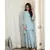 ANJU HARLEEN ICE BLUE SLEEVESLSS TUNIC WITH SKIRT AND OVERLAY