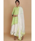 ANJU HARLEEN APPLE GREEN ASSYMETRICAL TUNIC WITH
