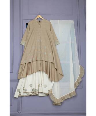 Flared Tunic With Sharara And Ruffle Dupatta 1